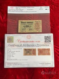 1 lira Biglietto Consorziale Regno d'Italia