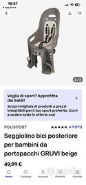 Seggiolino bici posteriore decathlon