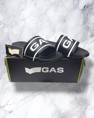 GAS Ciabatte Santiago Slide Uomo Nero Taglia 41
