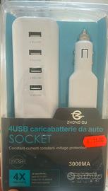 4USB caricabatterie da auto 3000mA