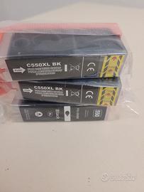 3 cartucce nere per canon 550 xl 