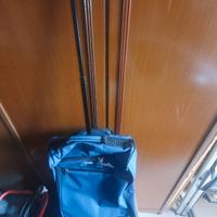 TROLLEY NUOVISSIMO  IN STOFFA BLU CON ROTELLE