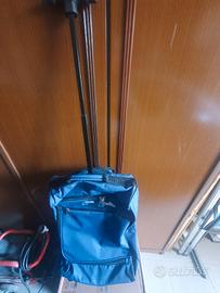 TROLLEY NUOVISSIMO  IN STOFFA BLU CON ROTELLE