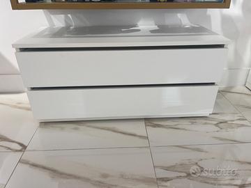Cassettiera bianca 2 cassetti 100 x  40 x H 40