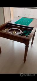 tavolo da gioco Dal Negro in legno intarsiato