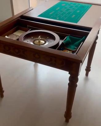 tavolo da gioco Dal Negro in legno intarsiato
