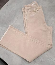 Pantalone Mango a Zampa Beige- Vita alta