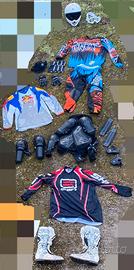 Abbigliamento completo cross/enduro + protezioni