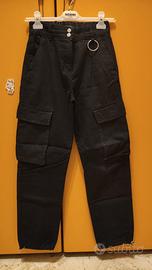 Cargo neri tessuto jeans