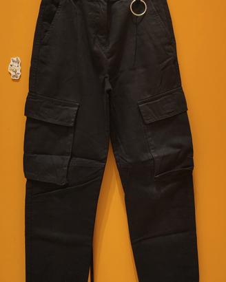Cargo neri tessuto jeans