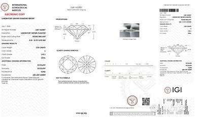 Diamante lab grown 2 Carati certificato IGI E VVS2