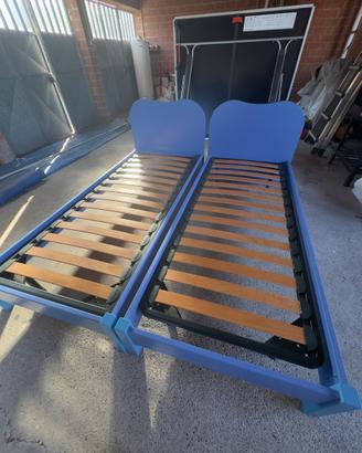 2 letti singoli 80x190 con reti a doghe Flexlinea