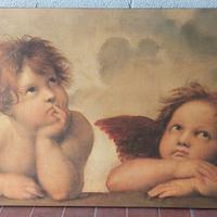 stampa su legno, angioletti di Raffaello