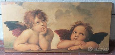 stampa su legno, angioletti di Raffaello