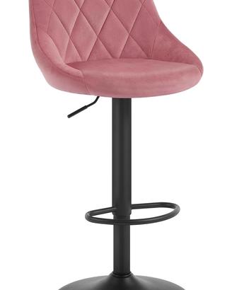 Coppia sgabelli regolabili in velluto rosa