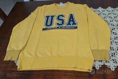 felpa gialla h&m usa vintage style