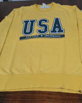 felpa gialla h&m usa vintage style