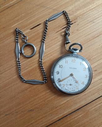 SOLORA orologio da tasca vintage in acciaio 