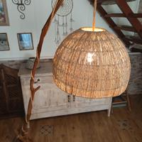 LAMPADA DA PAVIMENTO IN CASTAGNO 