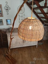 LAMPADA DA PAVIMENTO IN CASTAGNO 