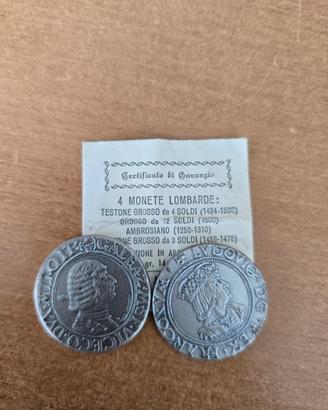 2 monete "testone" in argento