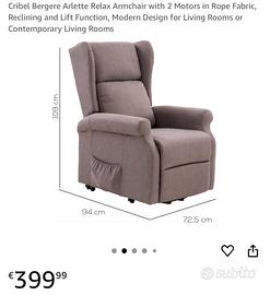 Poltrona Cribel grigia accessoriata automatica