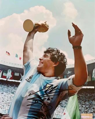 Foto 30x40 cm Maradona autografata COA Icons