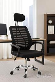 Sedia ufficio studio lavoro per scrivania nera