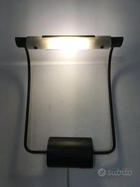 Lampada parete metallo nero vetri satinati