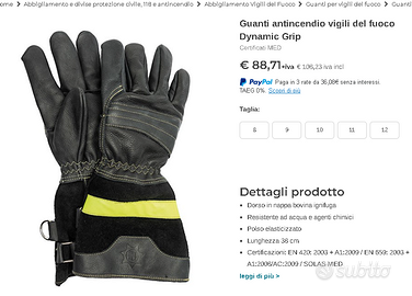 Guanto antincendio per Vigili del Fuoco Dynamic Gr