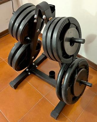 Attrezzatura palestra pesi dischi ghisa bilanciere