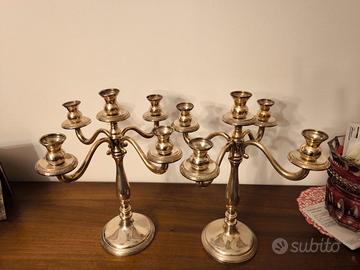 2 candelabri in argento 800