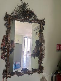 Specchio vintage da parete stile Barocco/Hollywood