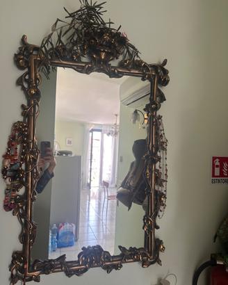 Specchio vintage da parete stile Barocco/Hollywood