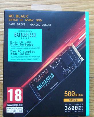 SSD WD BLACK SN750 SE 500GB M.2 - Battlefield 2042