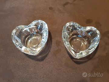 Porta candele in vetro, 2 pezzi, nuovi mai usati