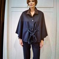 Mantella double face con pantaloni blu tg. 46