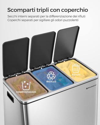 Pattumiera Differenziata 3 Scomparti 3x18L