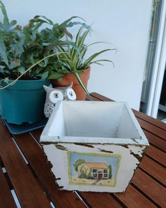 sopravaso legno shabby chic decorato casa