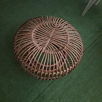 Pouf sferico in vimini, anni '50

