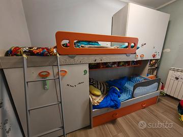 Cameretta Bambini 3 letti completa 