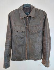 vera pelle giacca biker vintage made in Italy