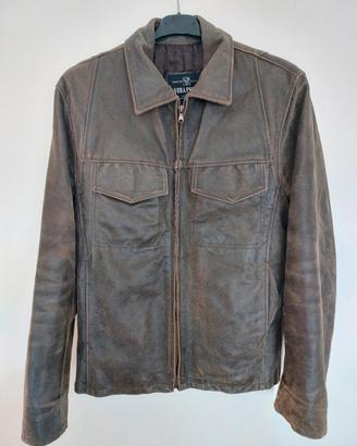 vera pelle giacca biker vintage made in Italy