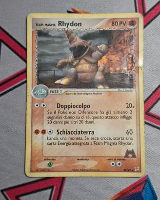 Carta Pokémon Team Magma Rhydon 22/95 Rara ITA