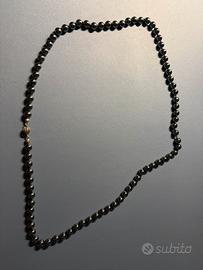 Collana in ematite chiusura argento cm.70