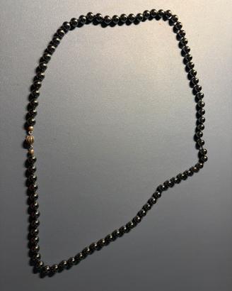 Collana in ematite chiusura argento cm.70