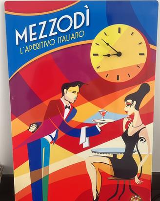 Targa pubblicitaria orologio Mezzodì Caffo rara