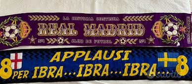 Sciarpa calcio Real Madrid e sciarpa Ibra storica