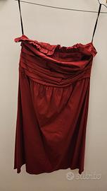 vestito midi bordeaux 