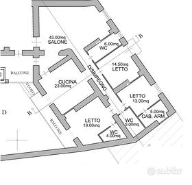 Appartamento nuova costruzione 130mq con p.auto